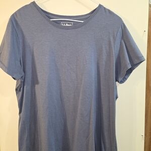 L.L. Bean Women's Blue Short Sleeve Tee 100% Cotton Size Large